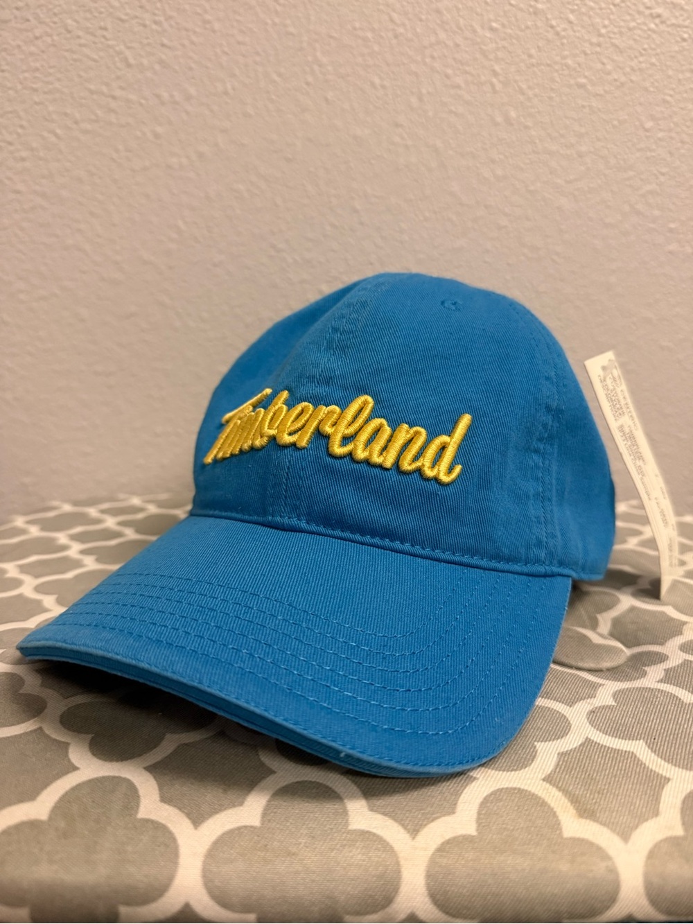Timberland Bright Blue Cap with Yellow Script Logo